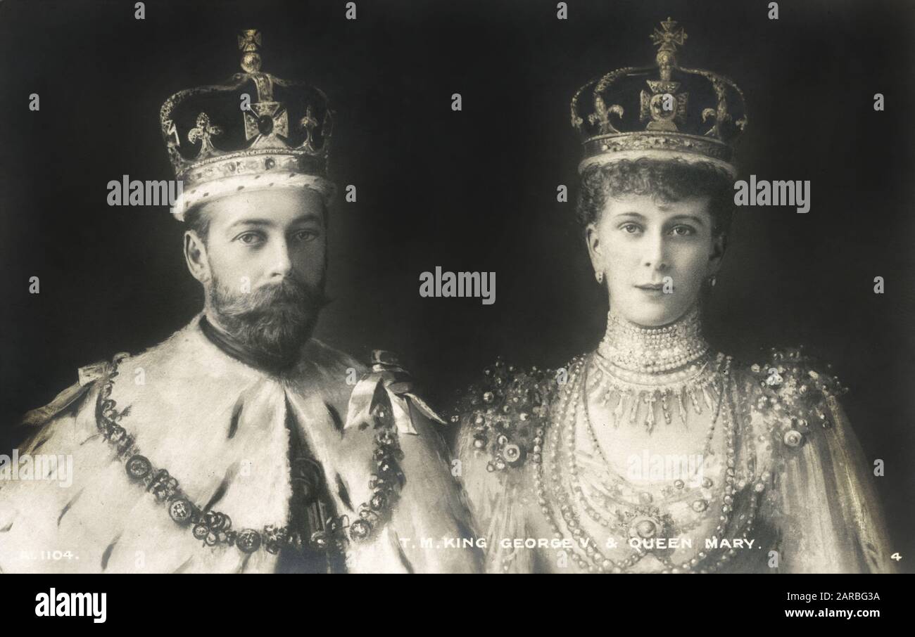 Britischer Monarch König George V (1865-1936) und Königin Mary (1867-1953) - Krönung 1911. Stockfoto