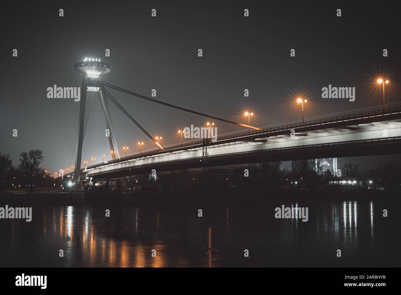 Die UFO-Brücke, Bratislava, Slowakei Stockfoto