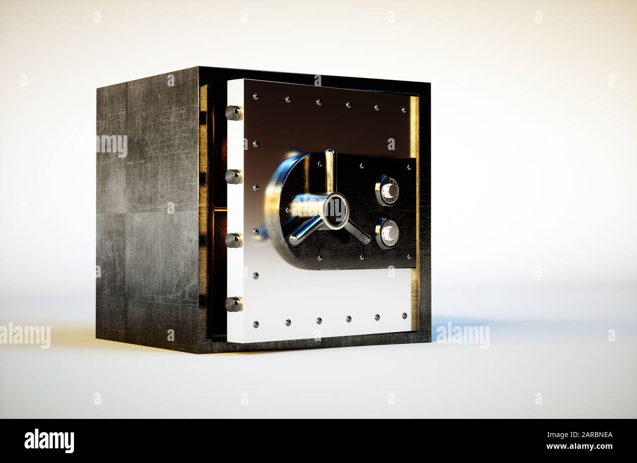 3D fotorealistisches Bild des Safes Stockfoto