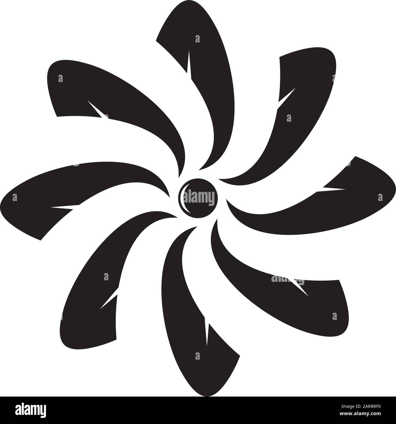 Symbolvektor des geometrischen Bewegungsdesigns des Drallobjekts Stock Vektor