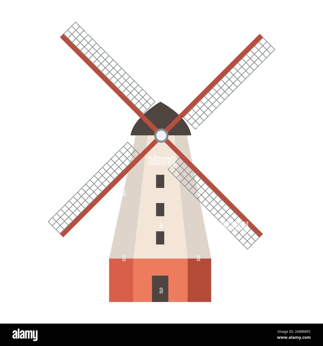 Vintage Windmühle, Cartoon Vector Illustration Stock Vektor