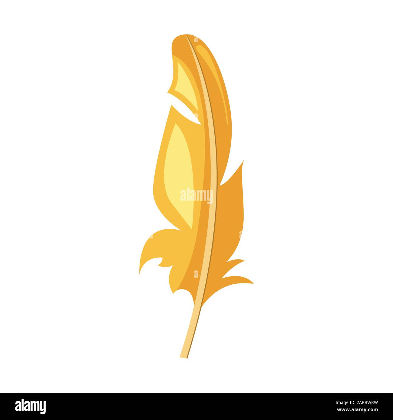 Goldene Feder, Cartoon-Vektor-Illustration Stock-Vektorgrafik - Alamy