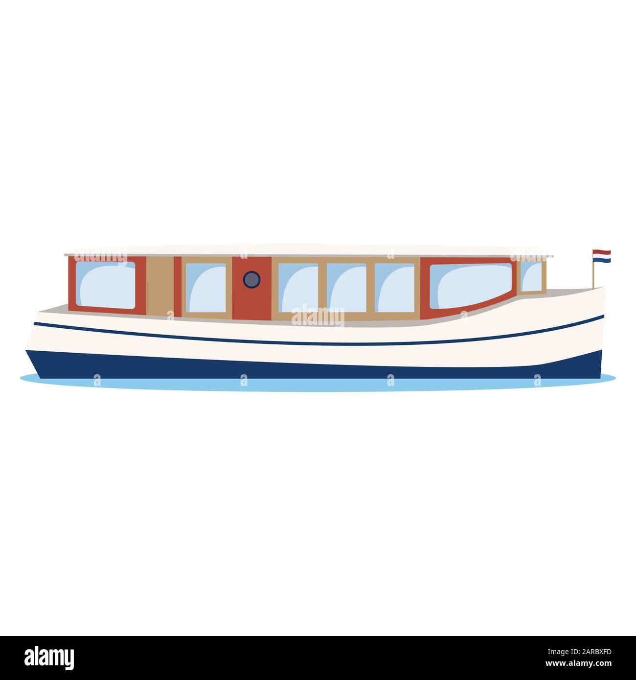 Flussboot, Flussbus, Kanalfähre, Cartoon-Vektor-Illustration Stock Vektor