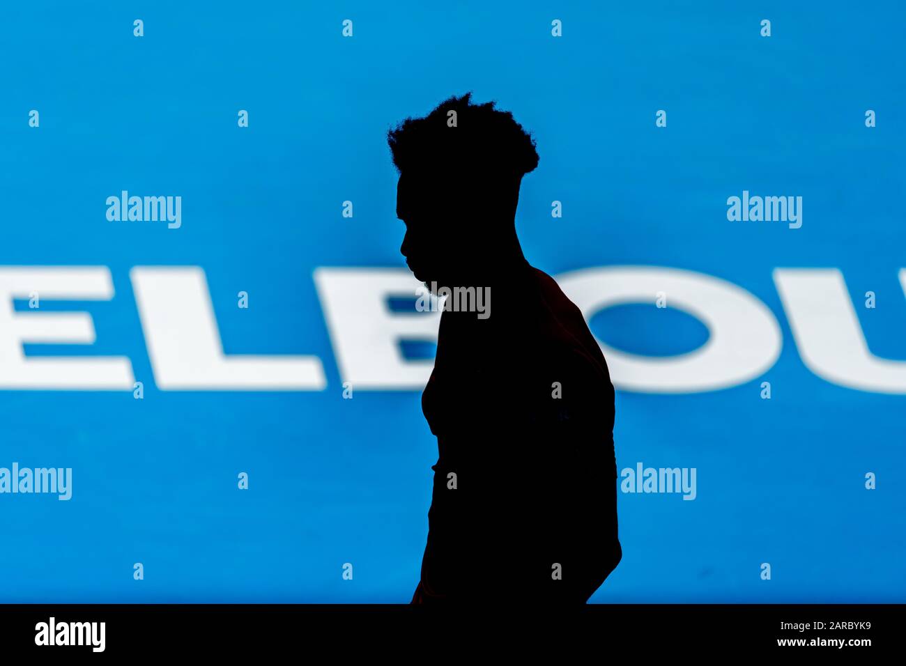 Gael Monfils aus Frankreich beim Match "Australian Open Tennis Championship Day 8" 2020 im Melbourne Park Tennis Center, Melbourne, Australien. Januar 2020. ( © Andy Cheung/ArcK Images/arckimages.com/UK Tennis Magazine/International Sports Fotos) Credit: Roger Parker/Alamy Live News Stockfoto