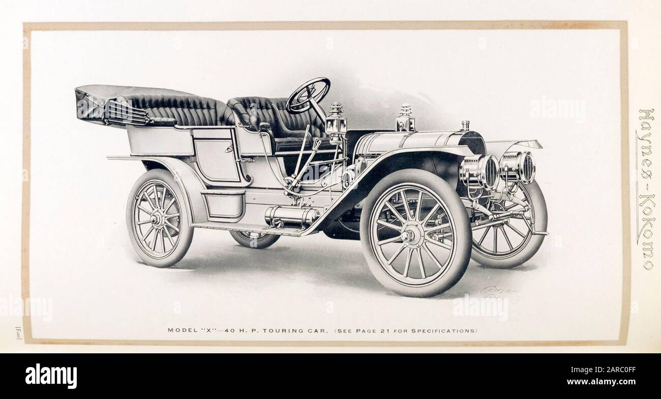 Oldtimer, Haynes Modell X 40 ps Touring Car aus dem Handelskatalog, Illustration 1909 Stockfoto