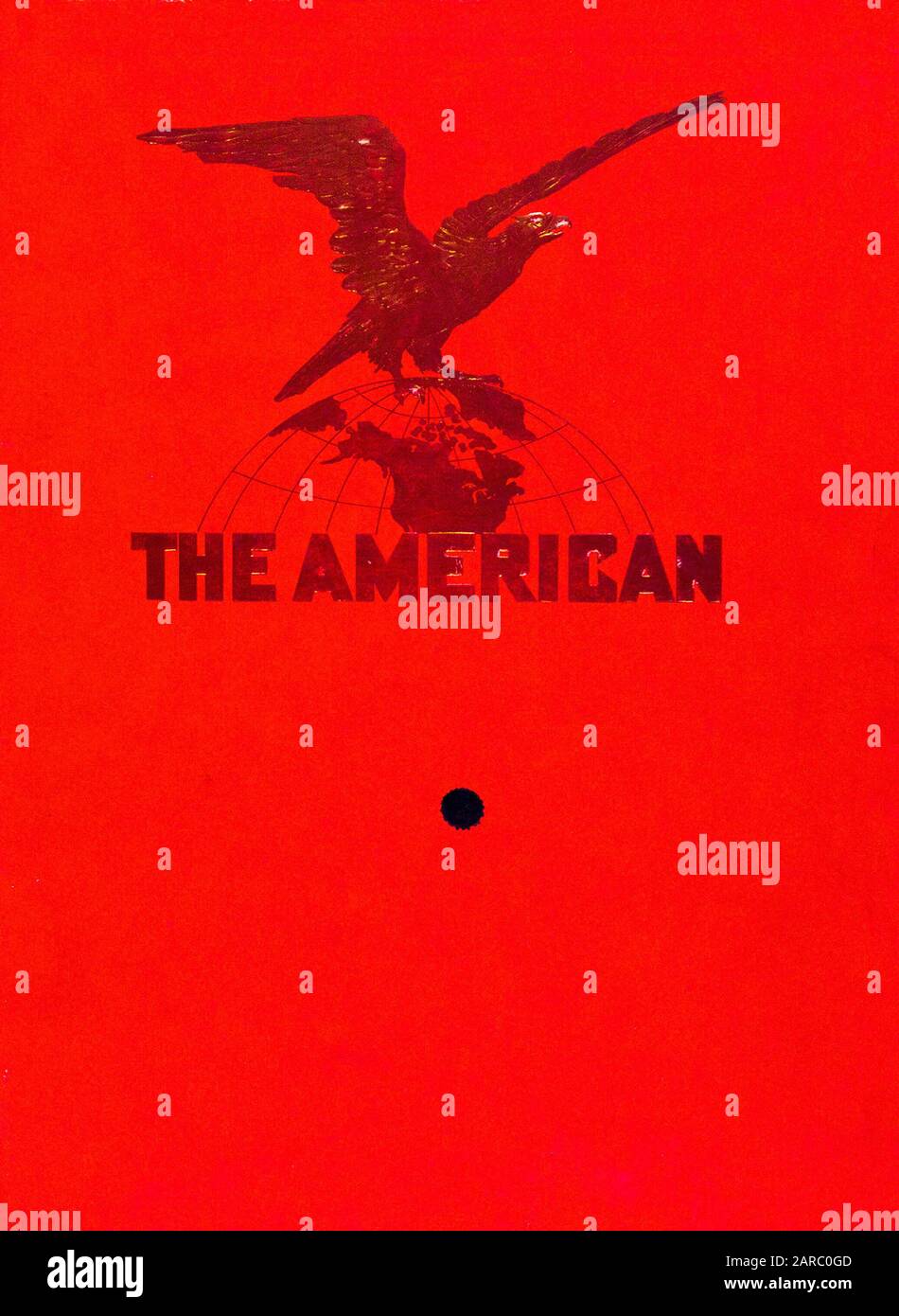 Die amerikanische Automobilfirma, Vintage Car Trade Catalog, Frontcover mit Logo, Illustration im Jahr 1907 Stockfoto