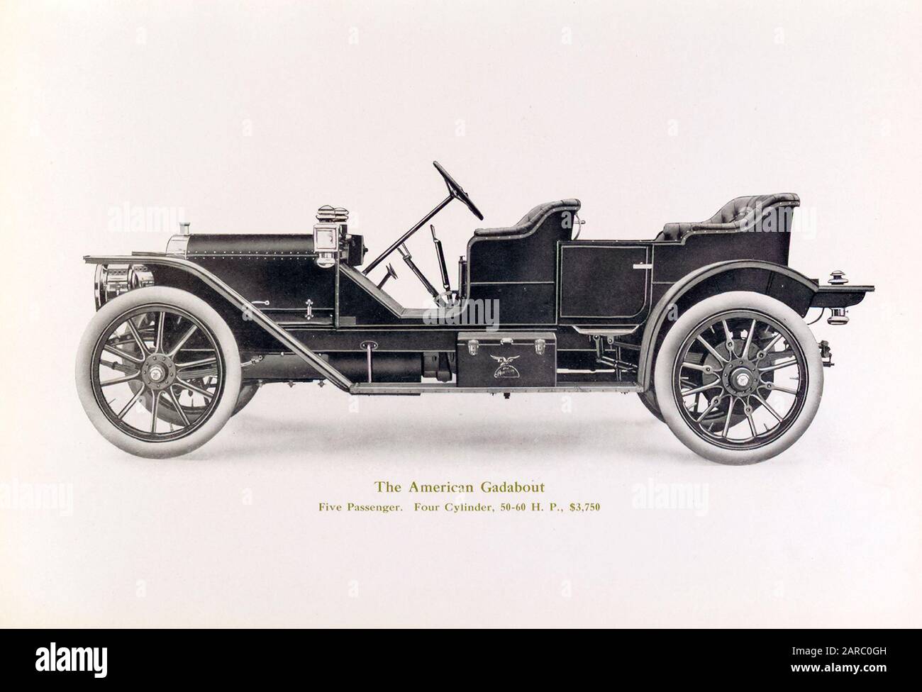 Die American Motor Car Company, Vintage Car, The American Gadabout, 50-60 ps, 3750 US-Dollar, Illustration im Jahr 1909 Stockfoto