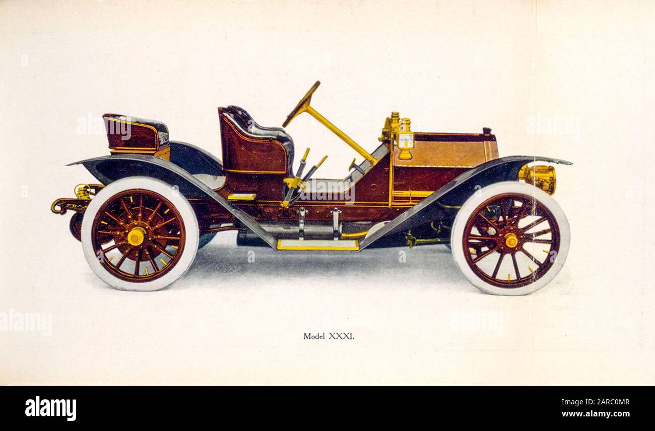 Oldtimer, Palmer-Singer Modell XXXI Skimabout mit Rummel, 28-30 ps, Illustration im Jahr 1909 Stockfoto