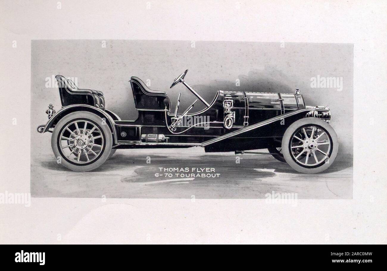 Thomas Motor Company, Vintage Car, Thomas Flyer 6-70 Tourabout, Illustration circa im Jahr 1909 Stockfoto