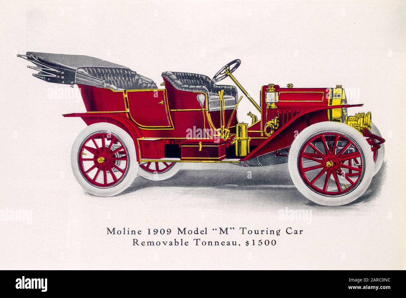 Oldtimer, Moline Model M Touring Car, Removable Tonneau, 1500 US-Dollar, Illustration im Jahr 1907 Stockfoto