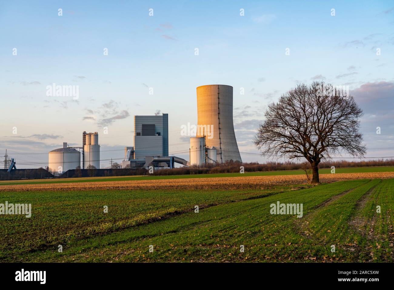 Das von Uniper betriebene Steinkohlekraftwerk Datteln 4 am Dormtund-Ems-Kanal soll nach dem Kohlekompromiss angeschlossen werden Stockfoto