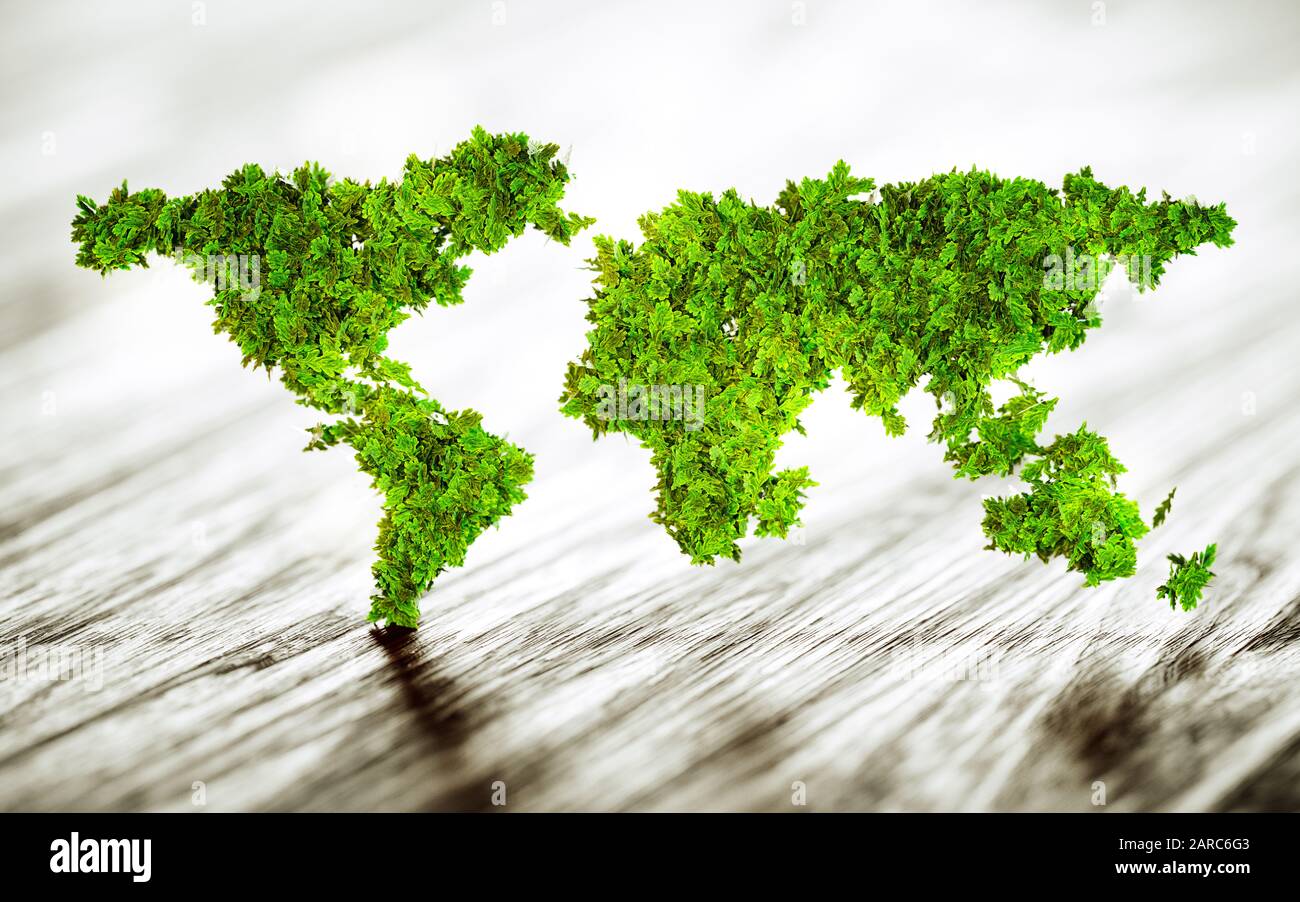 Nachhaltige Welt - 3D-Darstellung Stockfoto