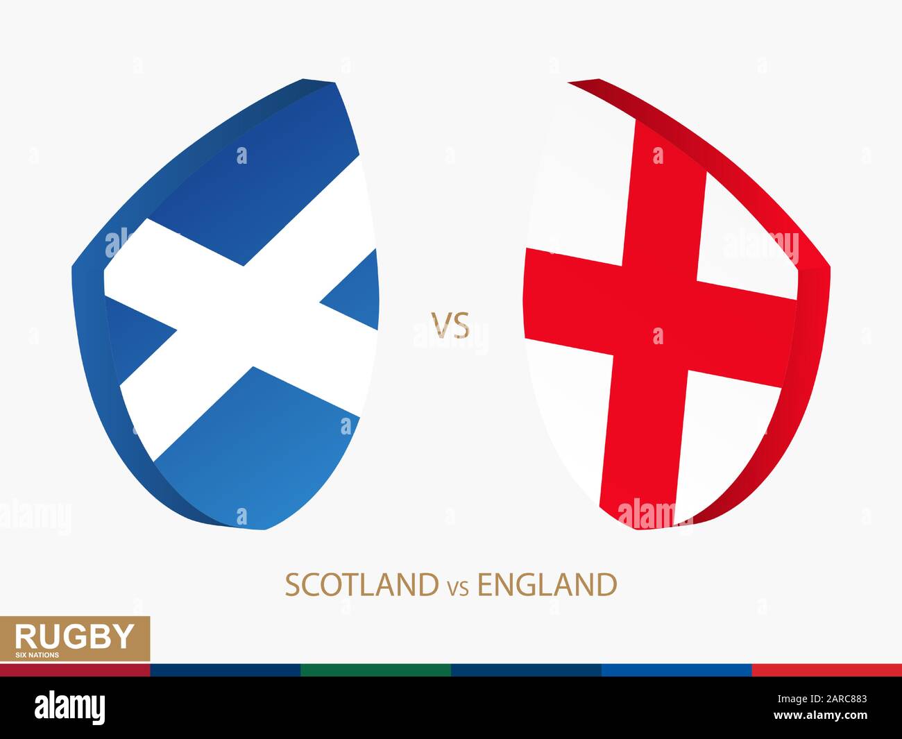 Schottland/England Rugby Match, Rugbyturniere Icon. Vektorvorlage. Stock Vektor