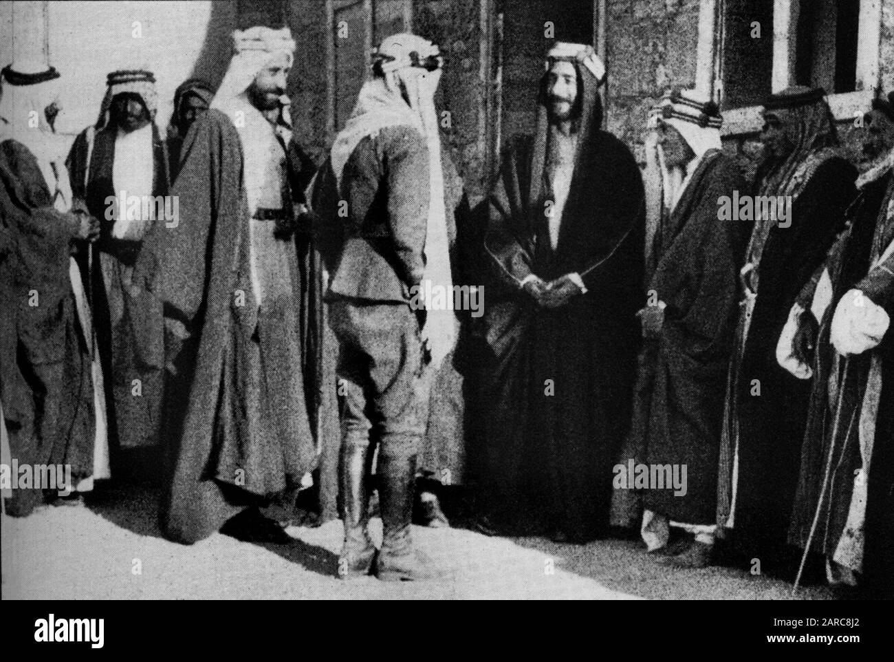 T. -E. Lawrence' erstes Treffen mit Emir Feisal Stockfoto