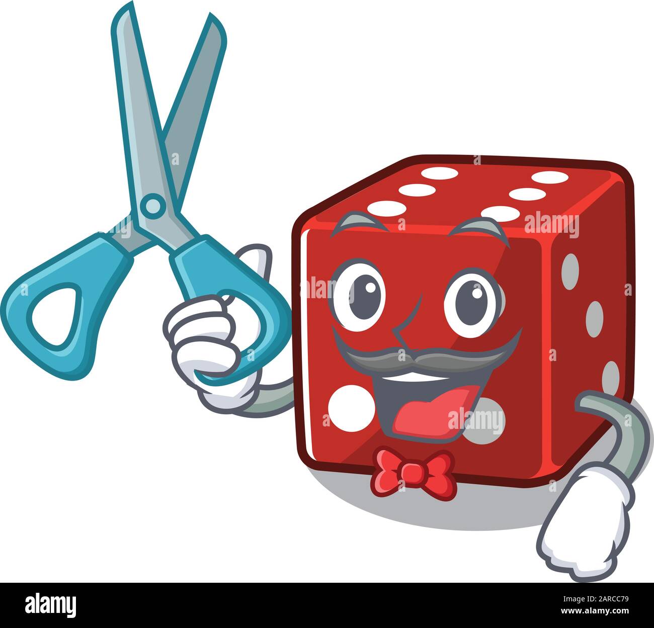 Smiley Lustige Barber Wurfel Cartoon Character Design Stil Stock Vektorgrafik Alamy