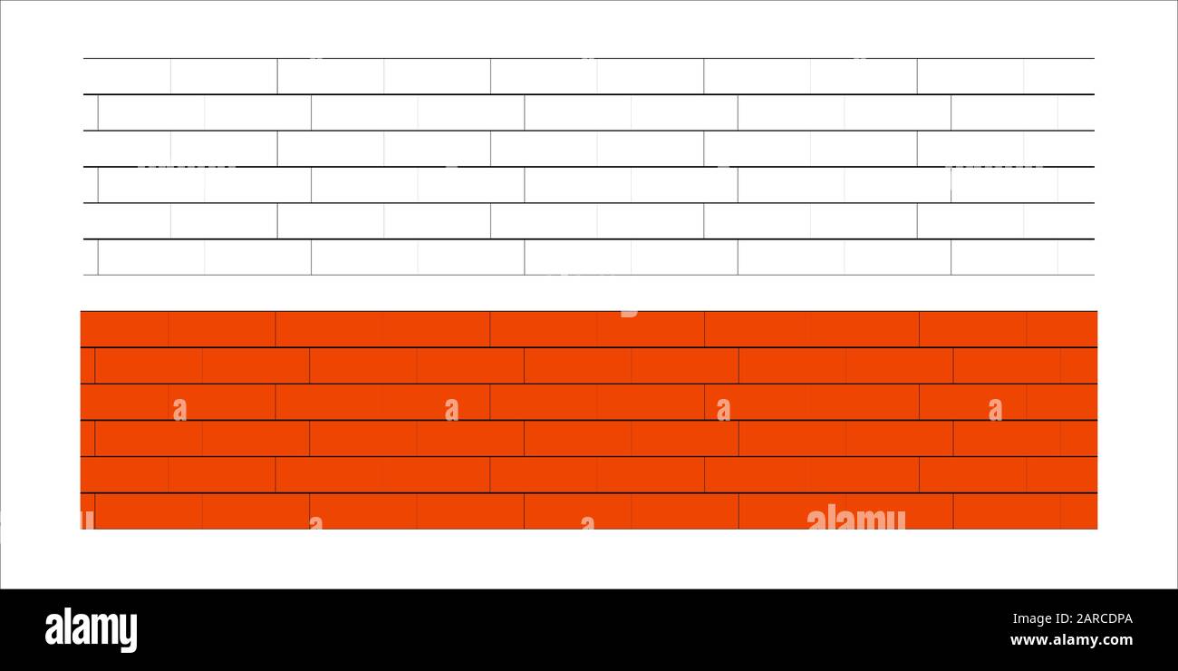 Wand aus rotem Backstein mit Textur aus weißem Backstein Stock Vektor