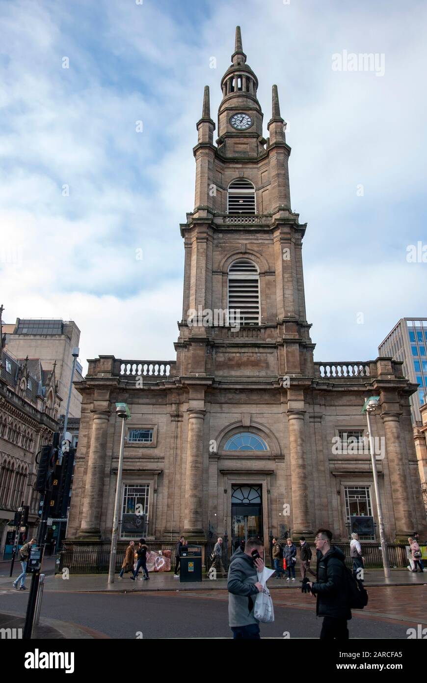 The Saint George's Tron Church Nelson Mandela Place Buchanan Street Glasgow Scotland Großbritannien Großbritannien Außenansicht des 19. Jahrhunderts William S. Stockfoto