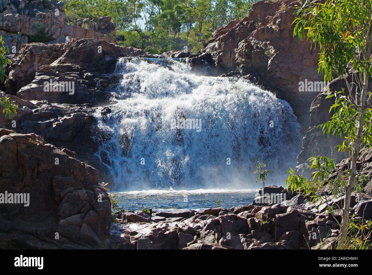 Australien, NT, Edith Falls alias Lelyin Falls im Nitmiluk-Nationalpark Stockfoto