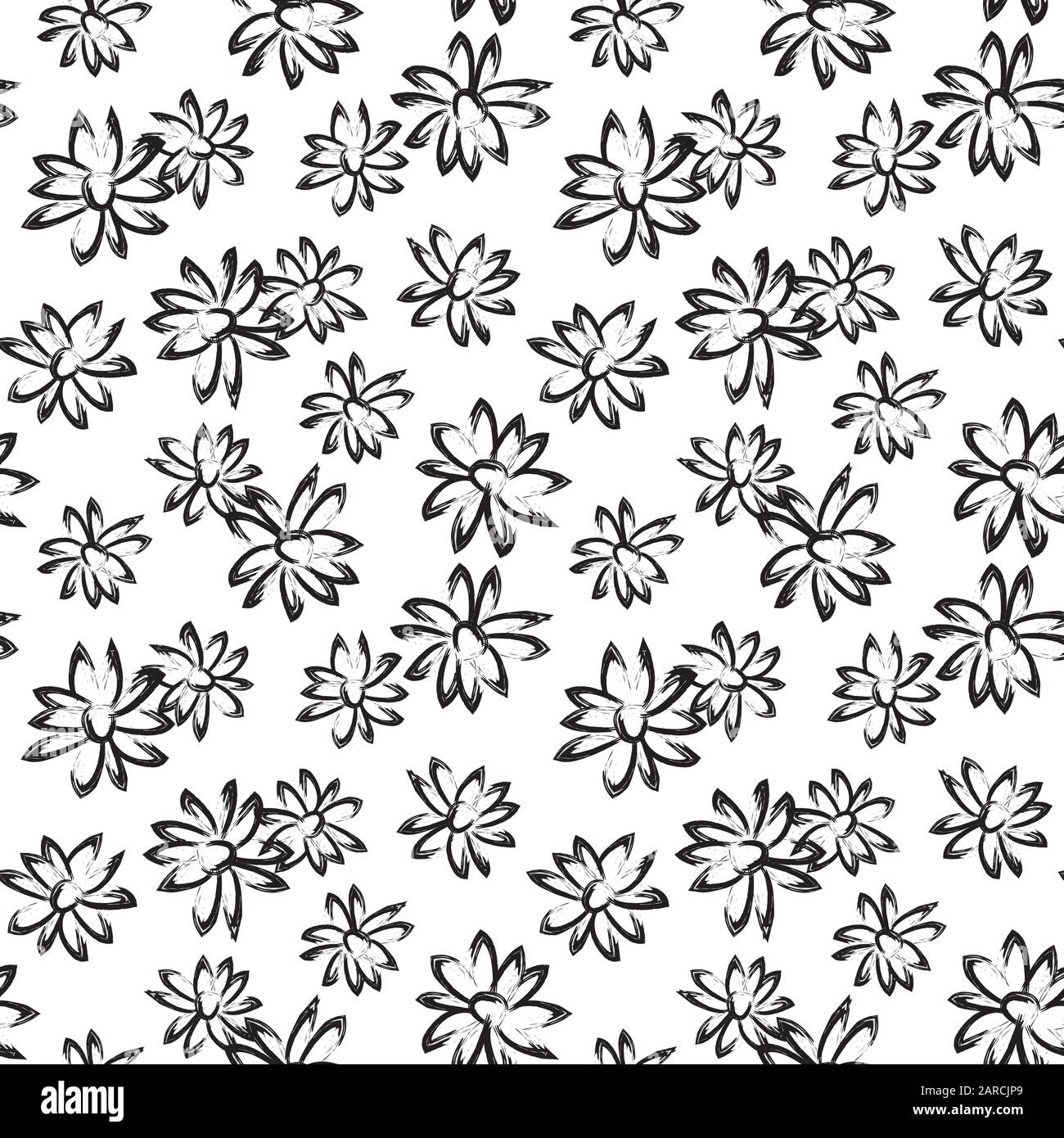 Abstrakte Pinselstriche nahtlose Blumenmuster - Dieser blumige Druck mit Pinselstrich eignet sich für Modedrucke, Muster und Hintergründe Stock Vektor