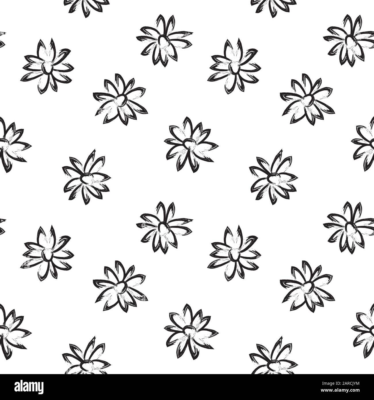 Abstrakte Pinselstriche nahtlose Blumenmuster - Dieser blumige Druck mit Pinselstrich eignet sich für Modedrucke, Muster und Hintergründe Stock Vektor