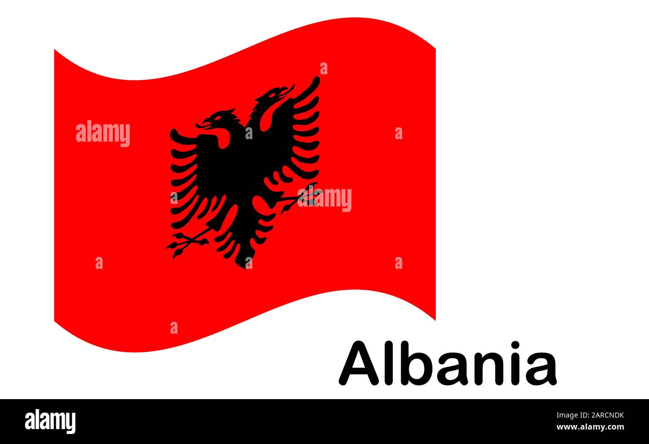 Albanien Nationalflagge, Farben und Proportionen richtig. Stock Vektor