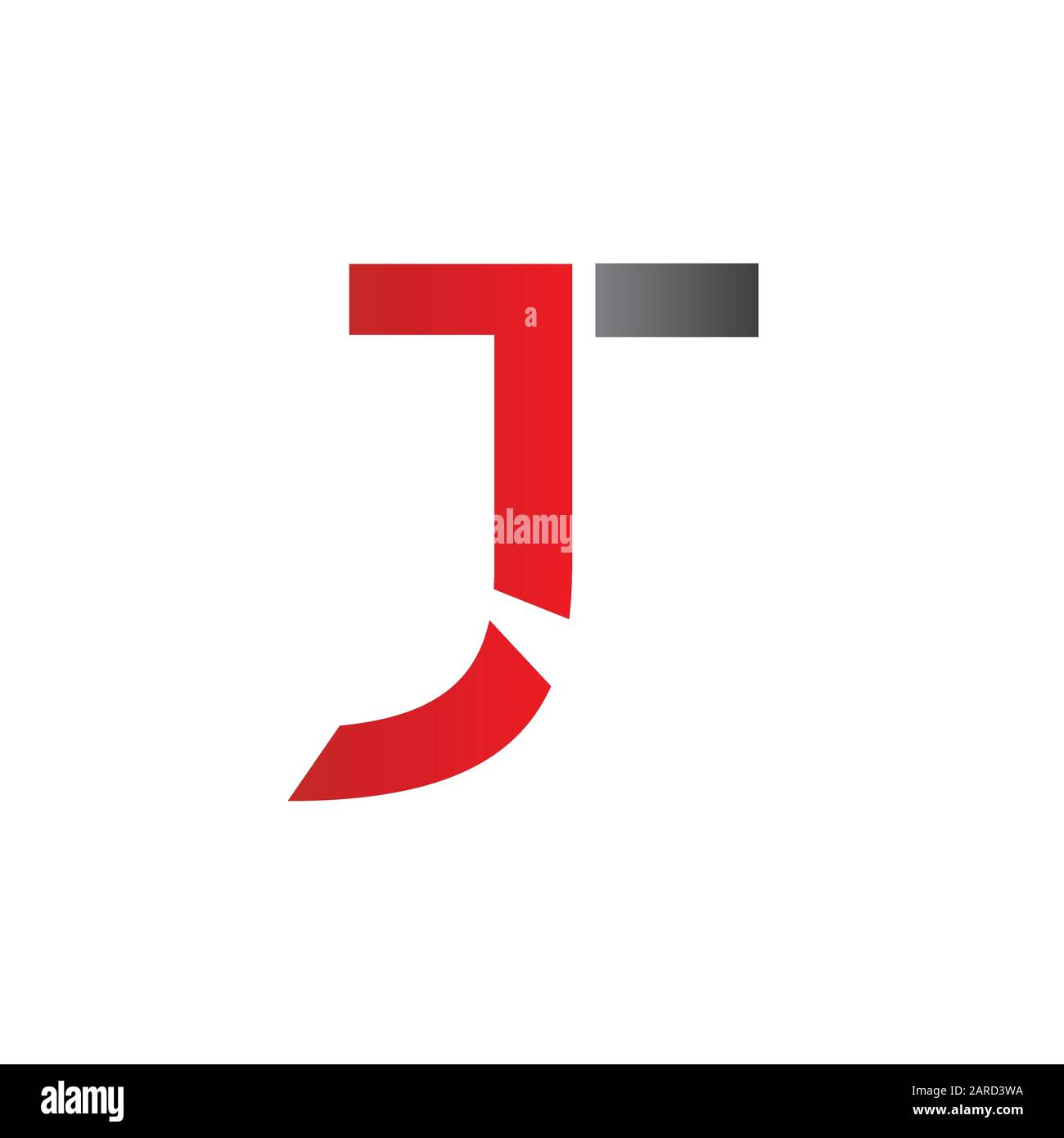 Vektor-Vorlage für das Design des JT-Logos. Erste Verknüpfte Letter Design JT Vector Illustration Stock Vektor