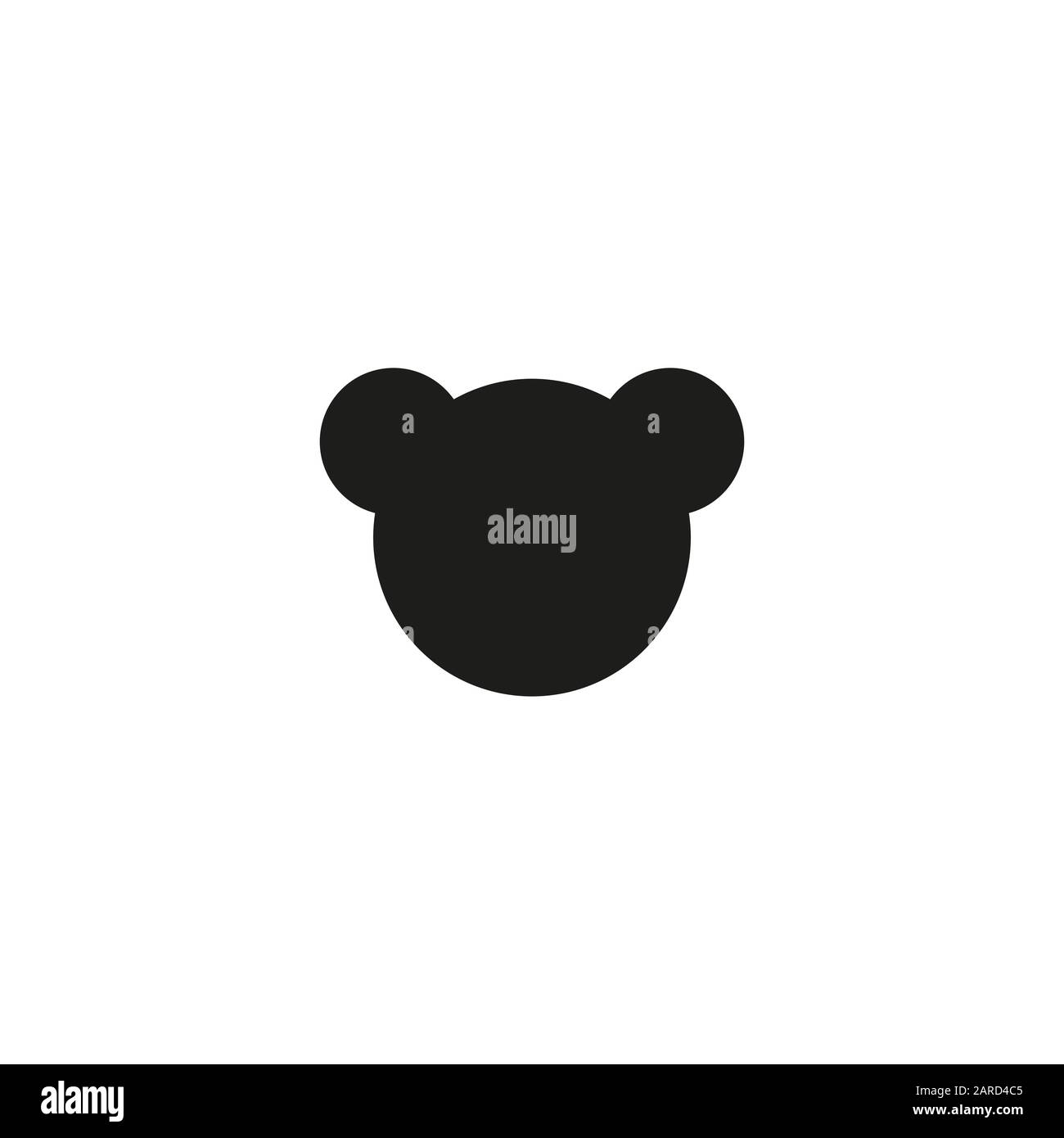 Vektorsymbol "Teddy Bear Face". Einfaches isoliertes Logo-Symbol. Stock Vektor