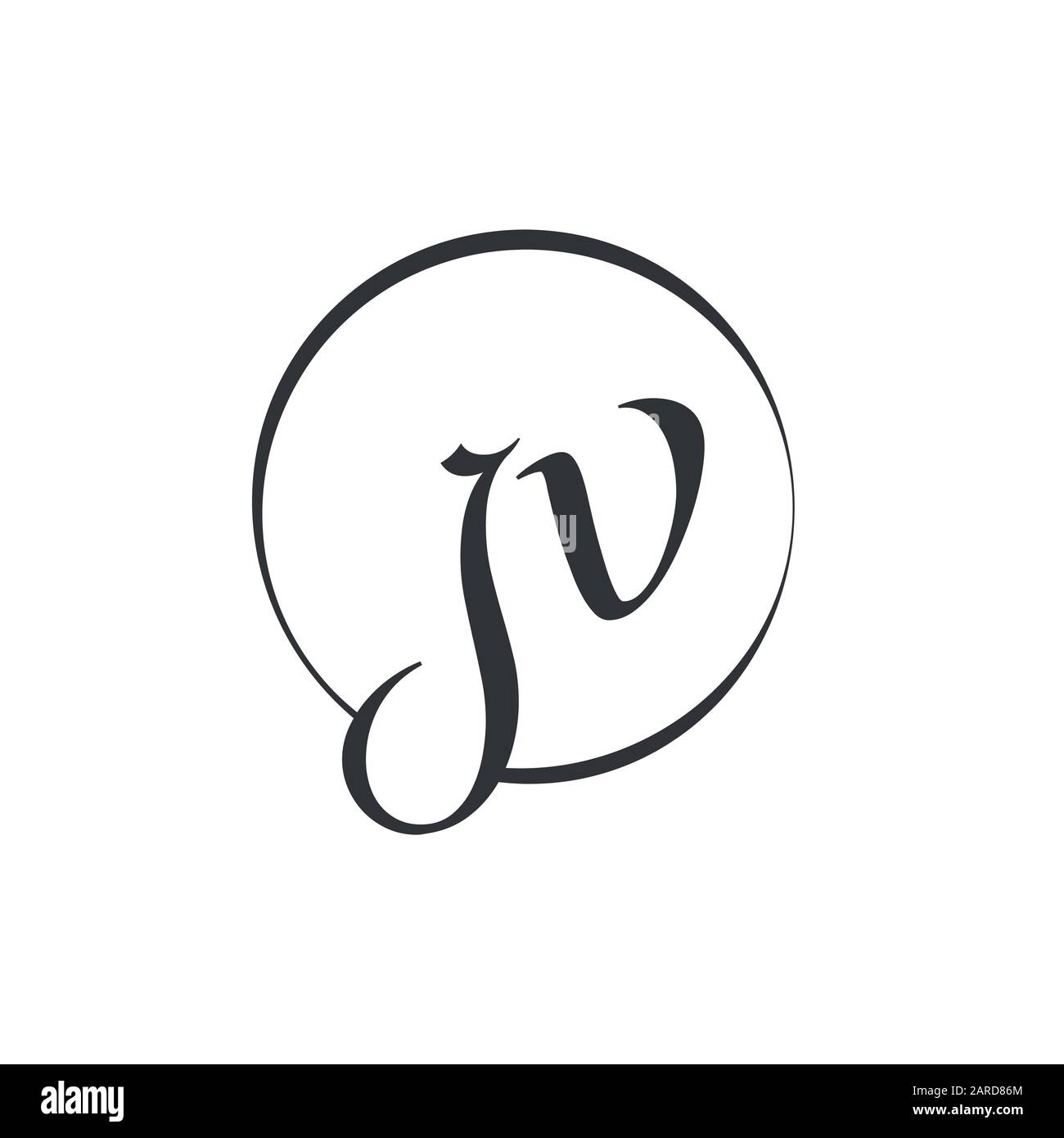 Vektor-Vorlage für Letter-JV-Logo-Design. Erste Jv-Vektor-Abbildung Mit Verknüpfter Letter Stock Vektor