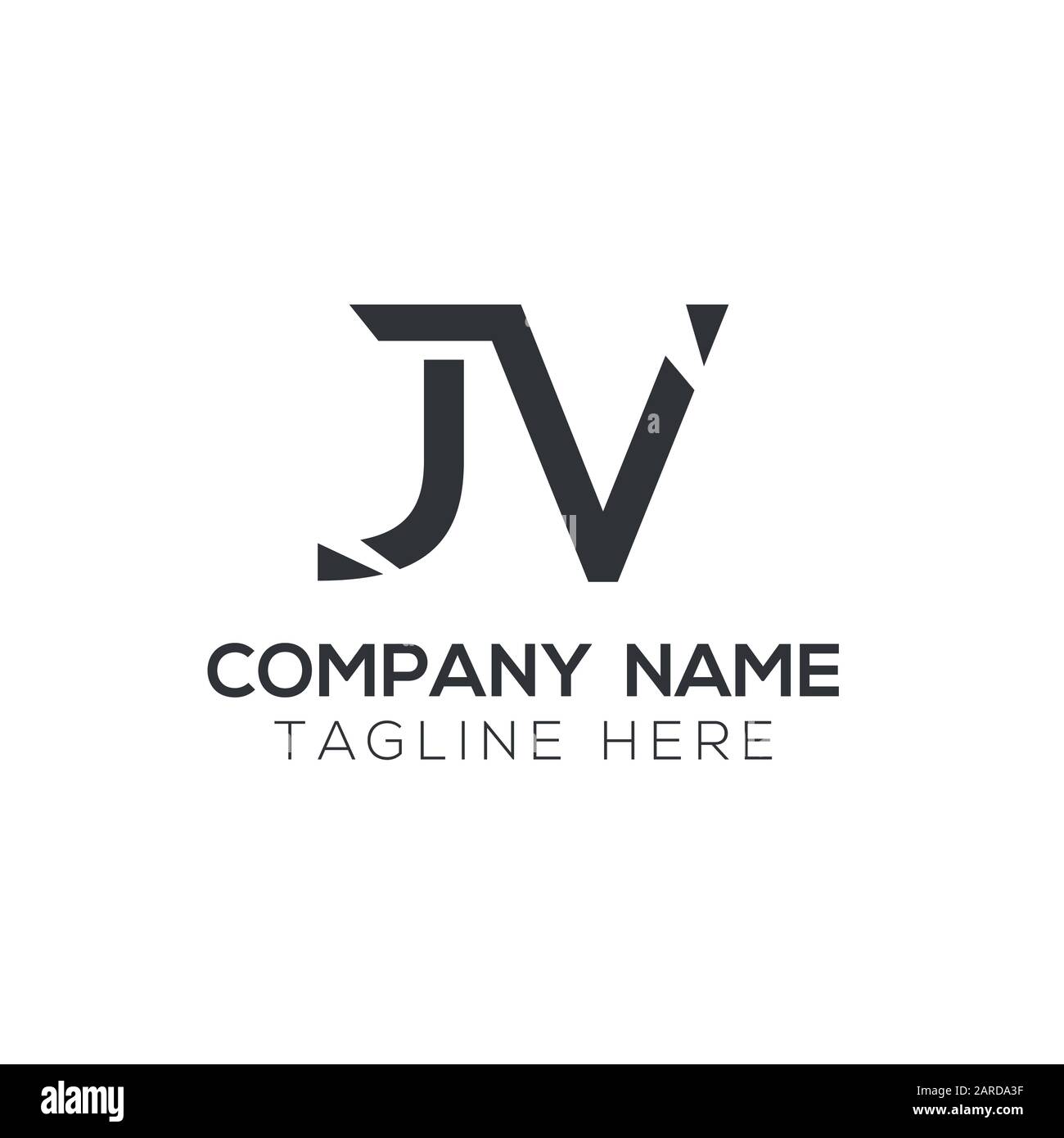 Vektor-Vorlage für Letter-JV-Logo-Design. Erste Jv-Vektor-Abbildung Mit Verknüpfter Letter Stock Vektor