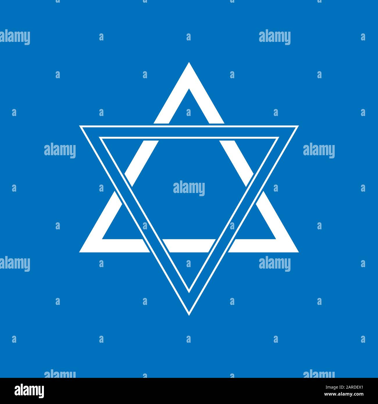 Blauer Stern Davids Symbol. Allgemein anerkannten Symbol des modernen jüdischen Identität und Judentum, Israel Symbol Stock Vektor