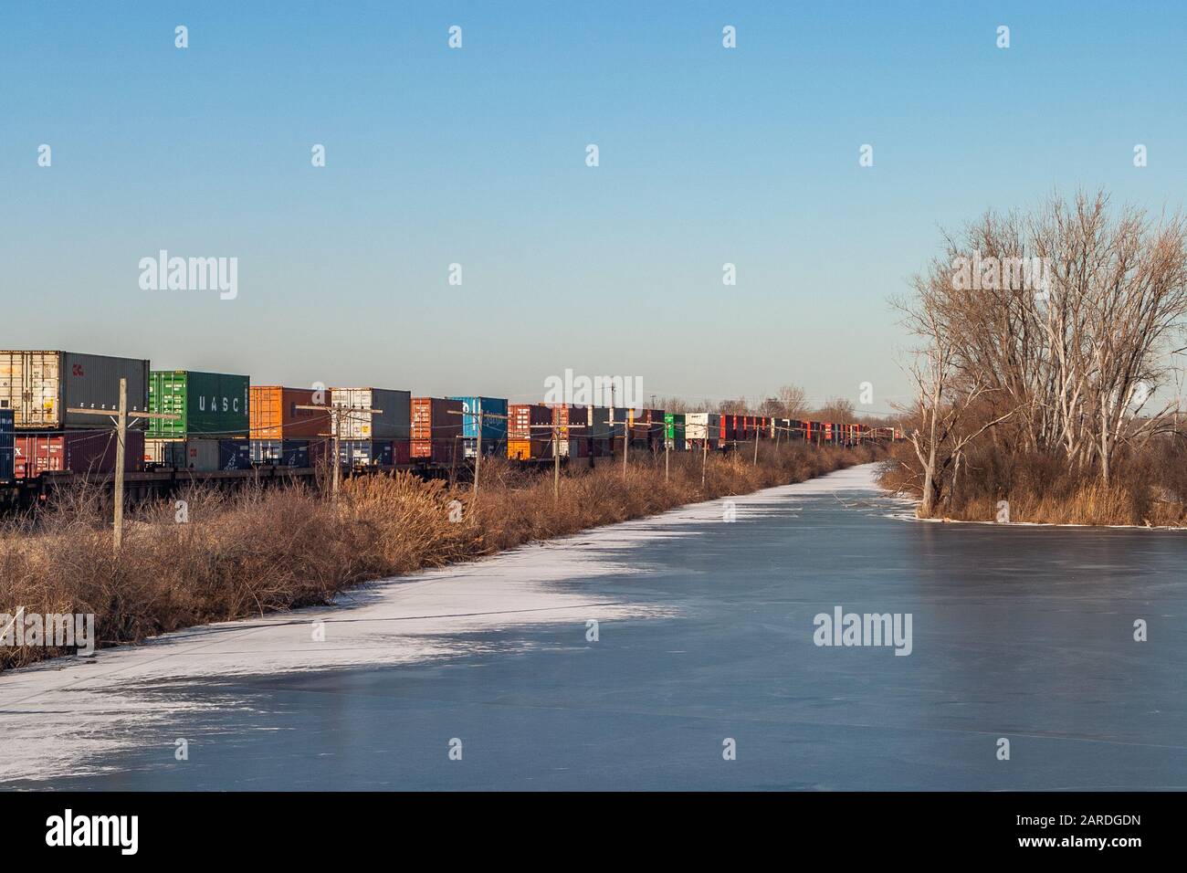 Eisenbahninfrastruktur in Chicago Stockfoto