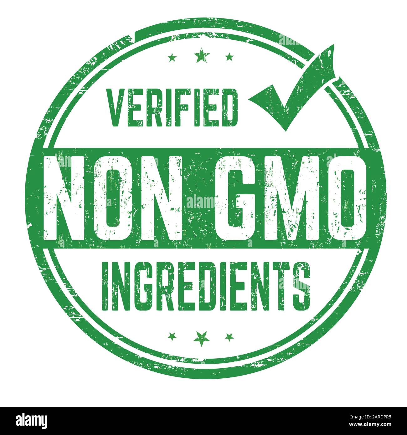 Nicht-gentechnisch veränderte Zutaten auf weißem Hintergrund, Vektorgrafiken Stock Vektor