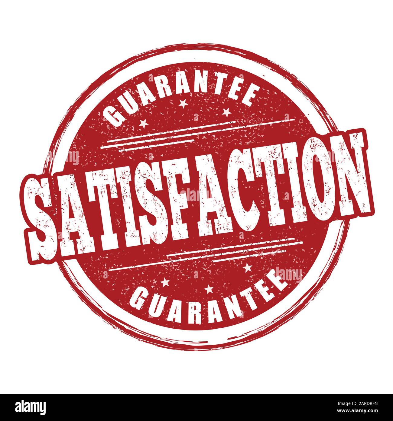 Satisfaction Garantie Zeichen oder Stempel auf weißem Hintergrund, Vektorgrafiken Stock Vektor