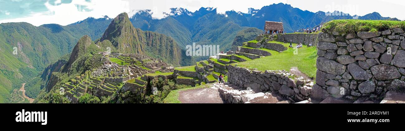 Machu Picchu, Peru Panorama Stockfoto