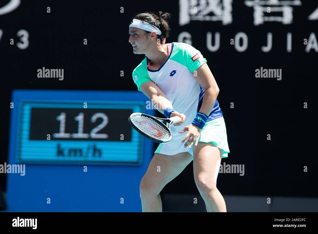 Melbourne, Australien. Januar 2020. Sofia Kenin aus den USA besiegte Den Ons Jabeur aus, Tunesien. , . im Melbourne Park, Melbourne, Australien am 28. Januar 2020. Foto von Peter Dovgan. Kredit: UK Sports Pics Ltd/Alamy Live News Stockfoto