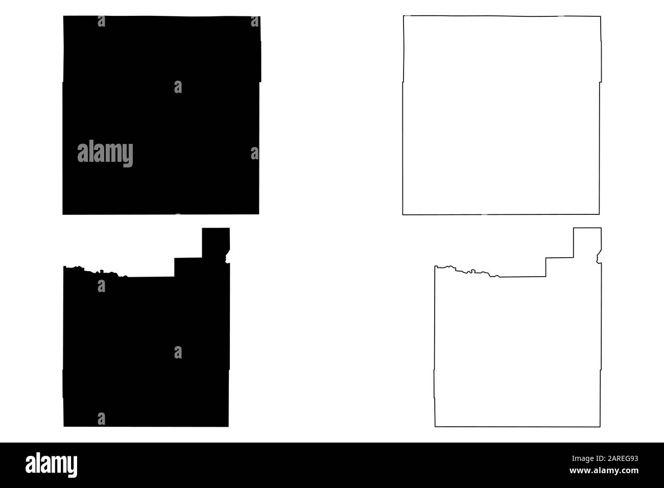 Morgan and Otero County, Colorado (US-County, Vereinigte Staaten von Amerika, USA, USA, USA) Karte Vektor Illustration, Scribble Sketch Morgan und Otero Karte Stock Vektor