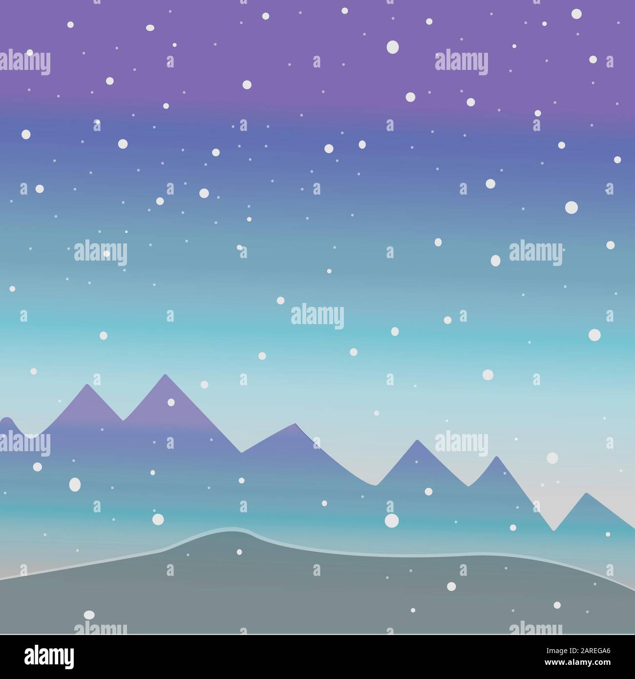 Verschneite Landschaft. Vector Illustration. Gemütliche Winter Akzent. Stock Vektor