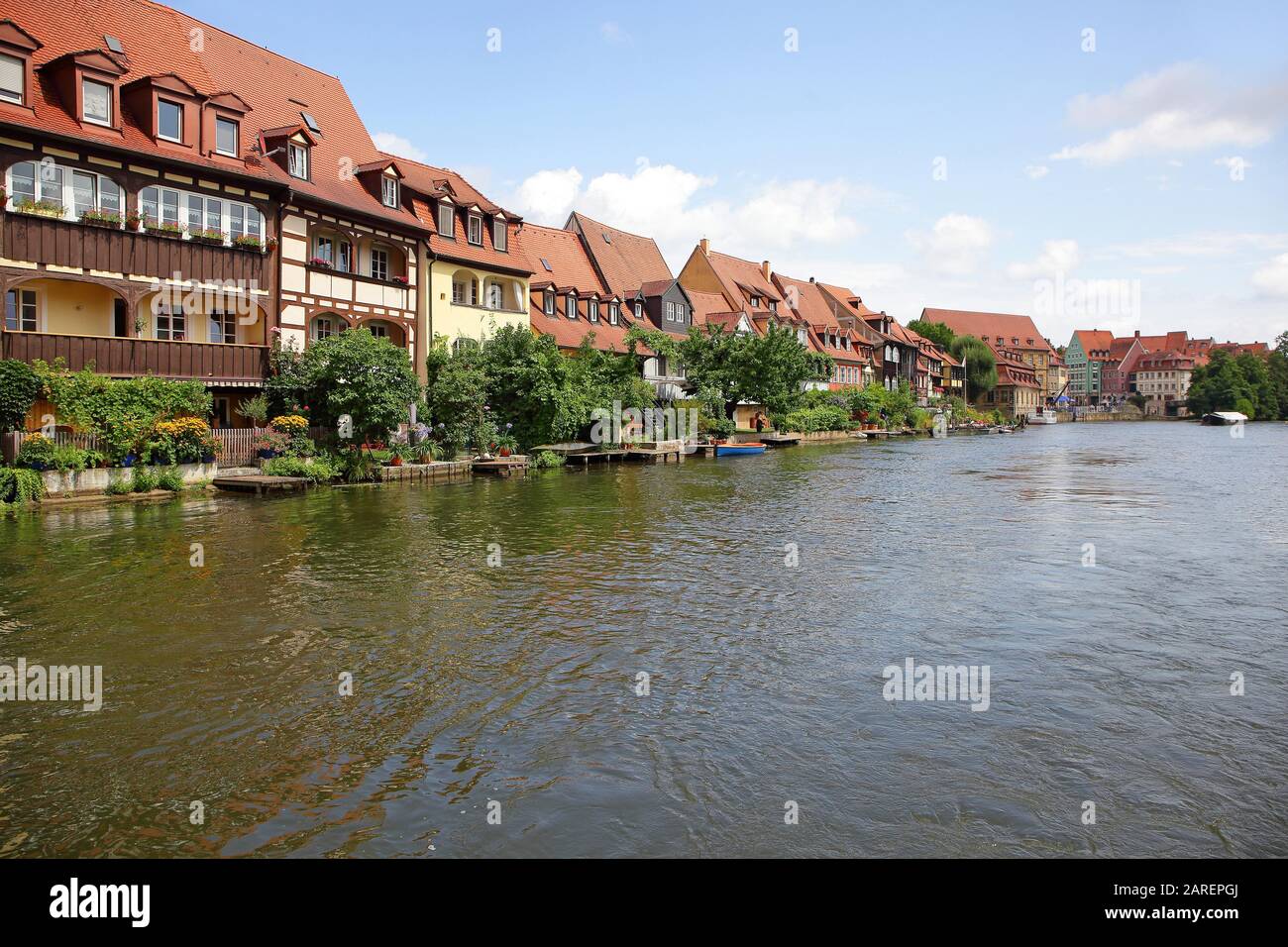 Häuserzeile in der Altstadt Von Klein-Venedig am Ufer der Regnitz, Bamberg, Oberfranken, Franken, Bayern, Deutschland Stockfoto