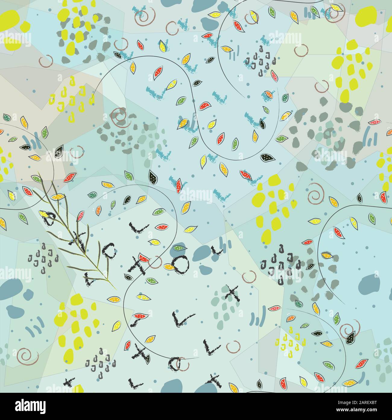 Nahtlose Algen nahtlose Muster. Moderne digitale Design. Marine, Sich wiederholendes Muster. Modern im skandinavischen Stil. Moderne Farben und Design. Stock Vektor