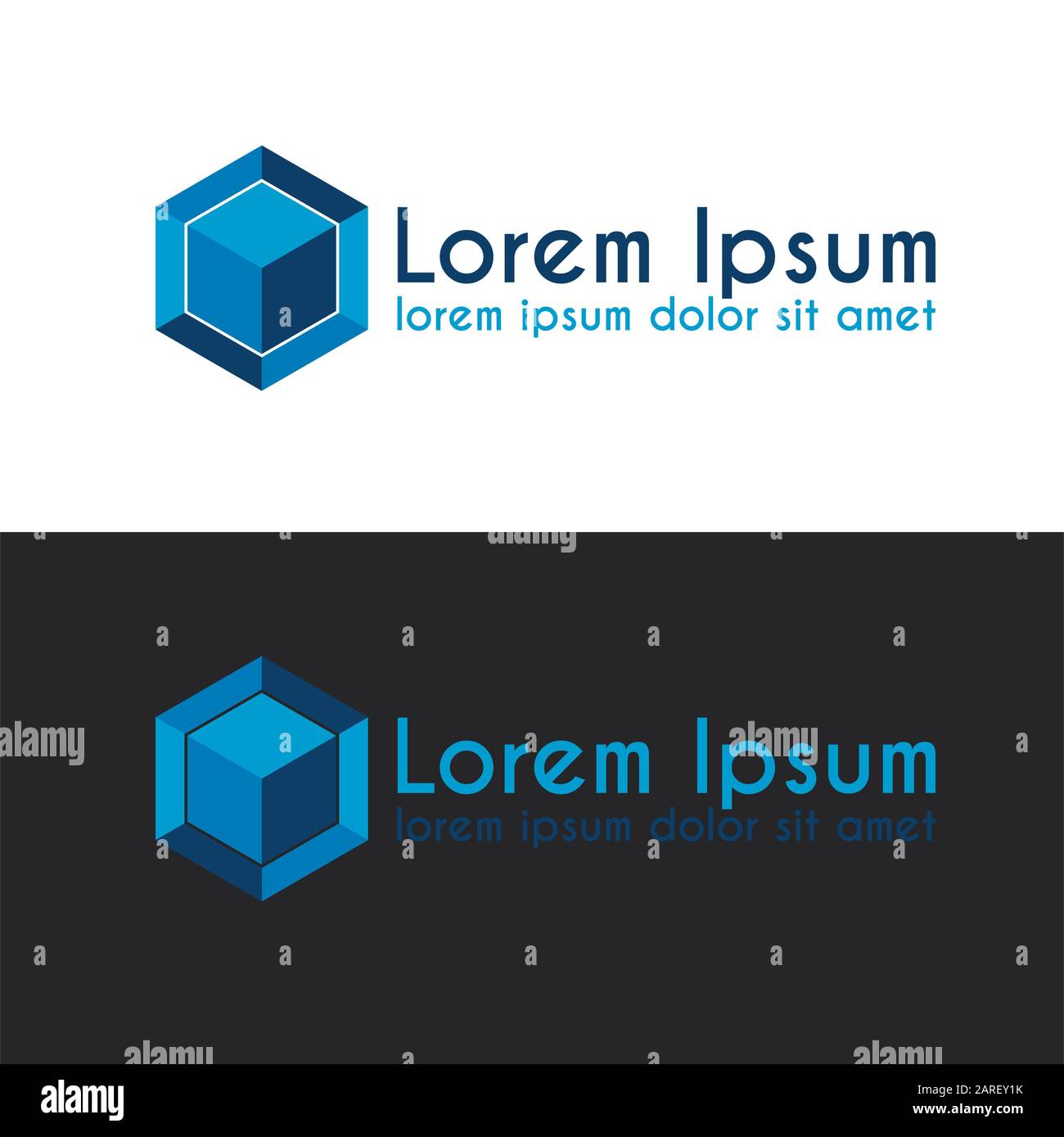 Blue Cube Logo Vorlage Stock Vektor