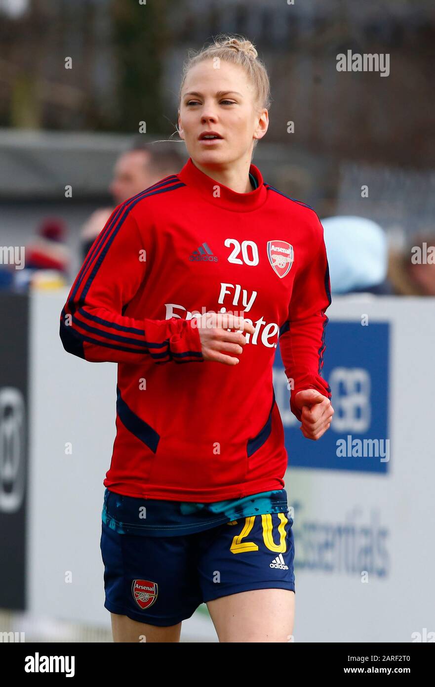 Dagenham, ENGLAND - 27. JANUAR: Leonie Maier von Arsenal während des Vorspiels beim Fa Cup Fourth Round Match Der Damen zwischen West Ham United Women und Arsenal im Rush Green Stadium am 27. Januar 2020 in Dagenham, England7 (Foto von AFS/Espa-Images) Stockfoto