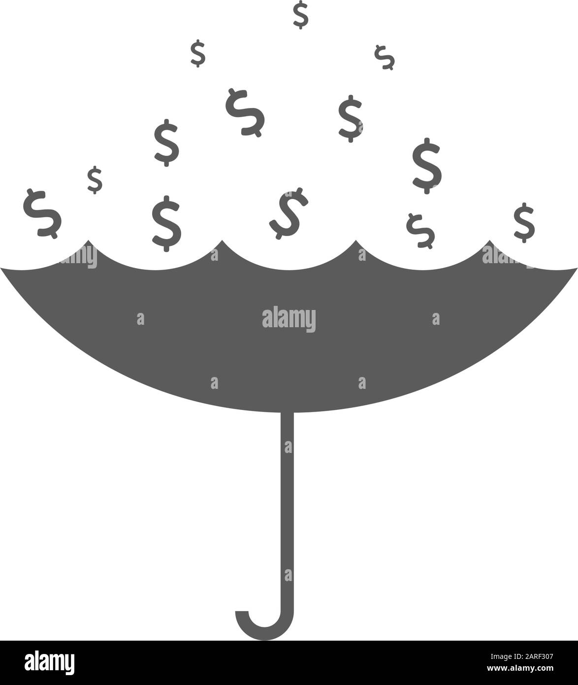 Geld Sammeln Mit Regenschirm Bei Geldregen Stock Vektor
