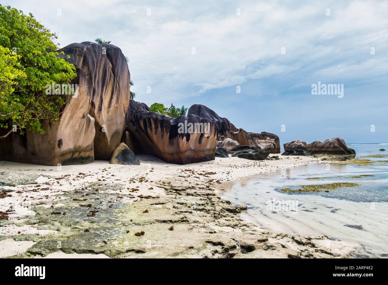 Anse Source d Argent Paradise Beach auf La Digue Island, Seyshelles Stockfoto