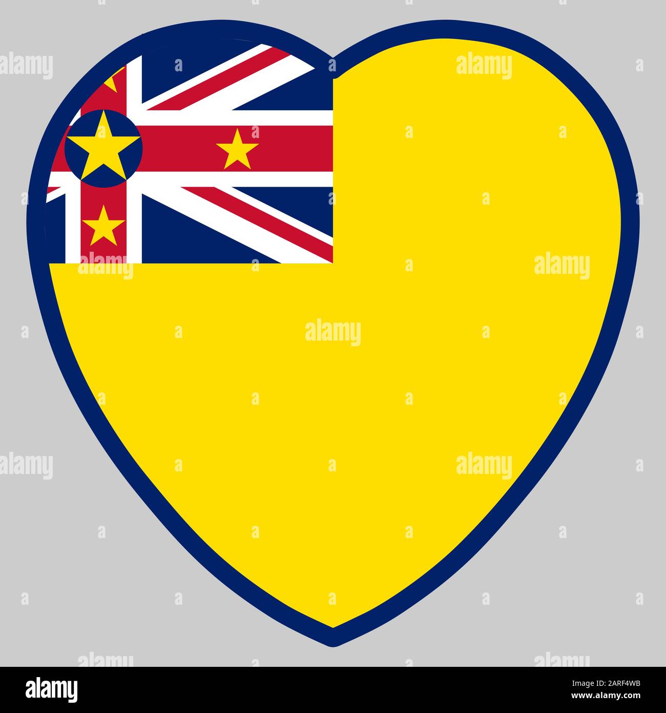 Niue Flag In Herz Form Vektor Stock Vektor