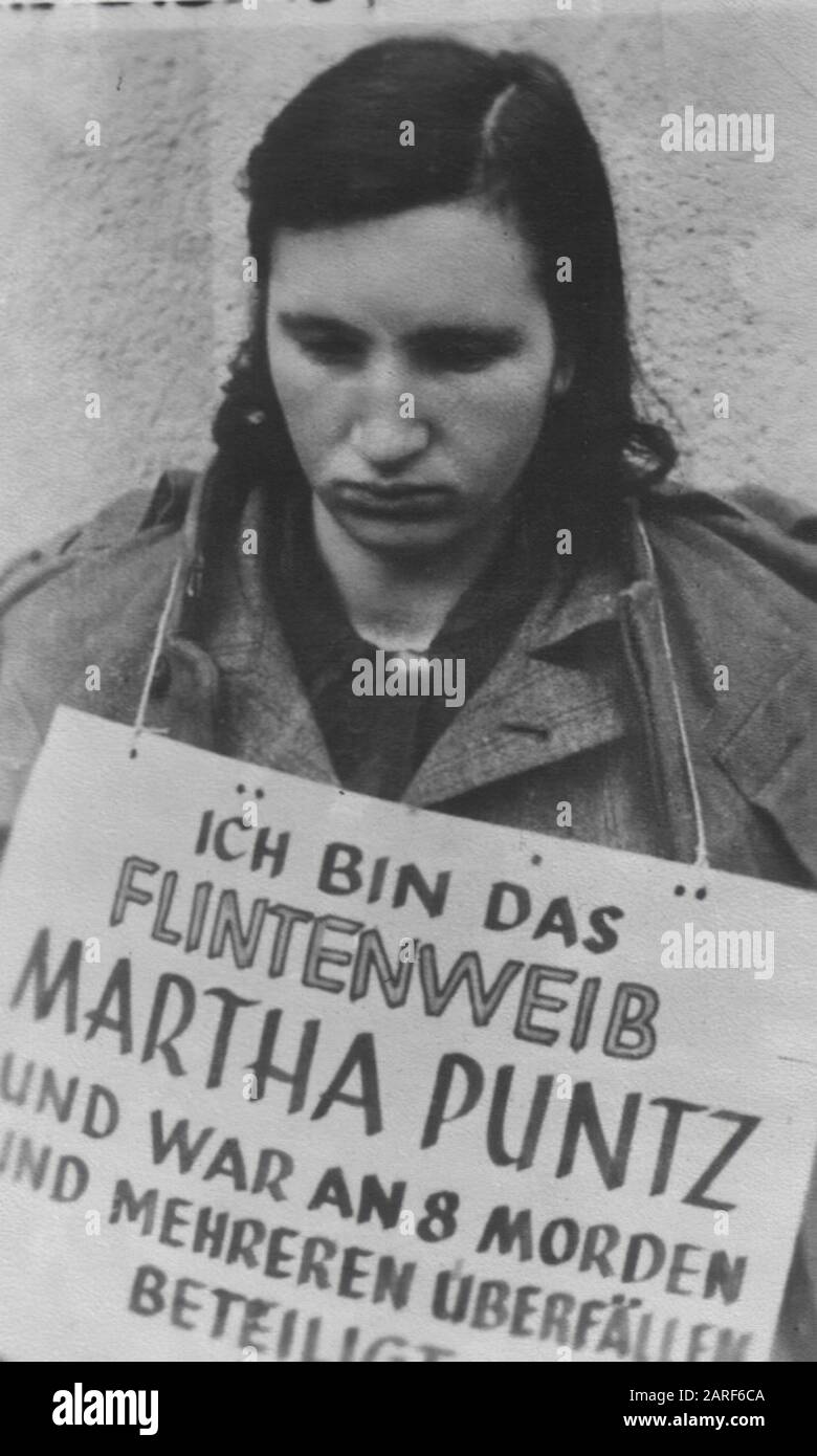 Wenige Minuten vor der Hinrichtung - Marta Puntz von Savinya Partisan Detachment nahm 7. November 1942 in der Nähe des Dorfes Kreflovi na Dobrovljali gefangen Stockfoto