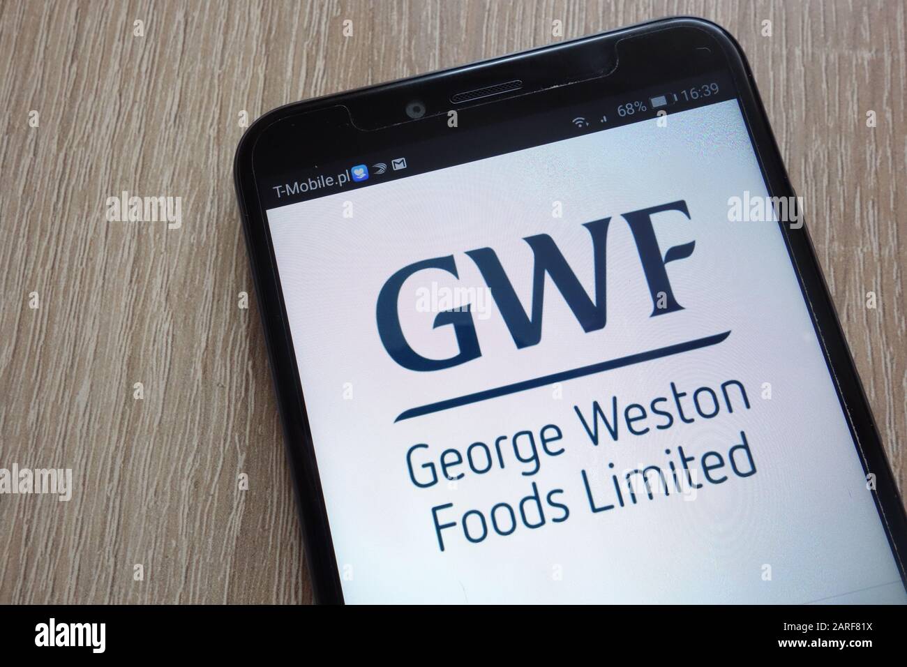 Das Logo von George Weston Foods wird auf einem modernen Smartphone angezeigt Stockfoto
