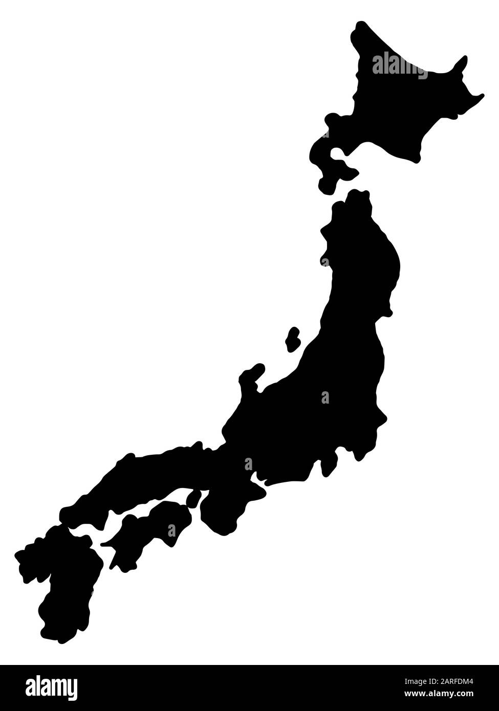 Japan Karte Schwarz Silhouette Vektor Illustration eps 10. Stock Vektor
