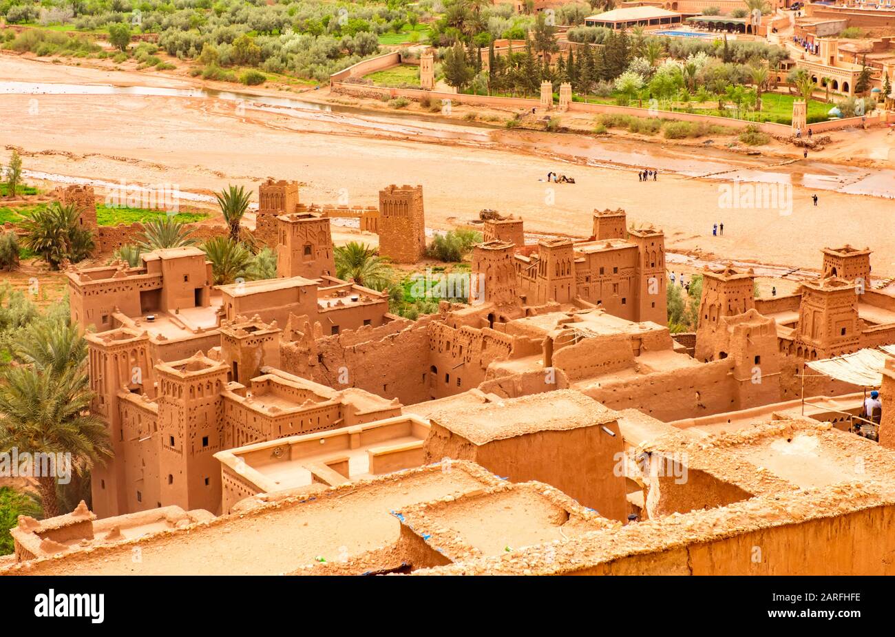 Unesco-Weltkulturerbe Ait Ben Haddou Kasbah in Marokko. Touristische Attraktion Stockfoto