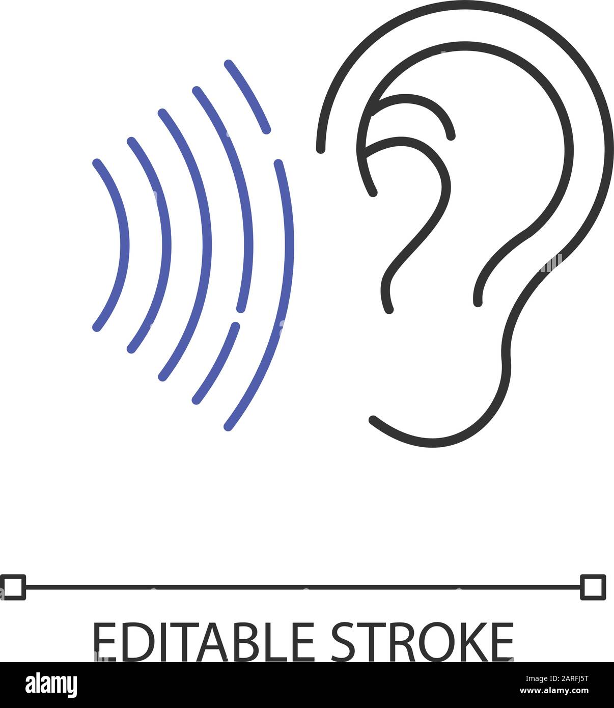 Lineares Symbol für Taxirufe. Sprachbefehl für die Transportsuche. Tonsteuerung, Audio-Reihenfolge, Konversation. Dünne Linie. Kontursymbol. vektorisolat Stock Vektor