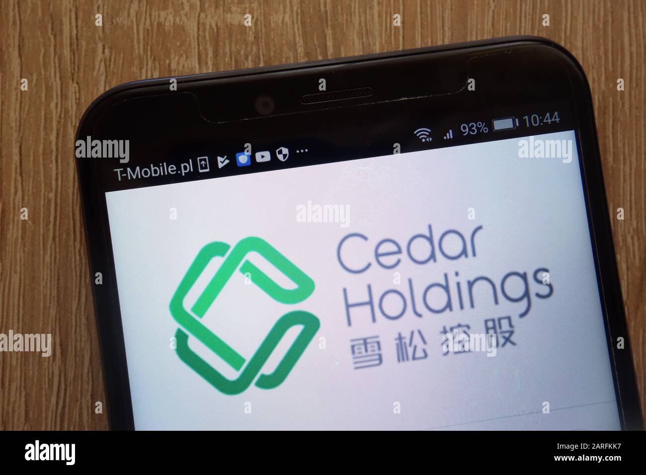 Das Cedar Holdings Logo wird auf einem modernen Smartphone angezeigt Stockfoto